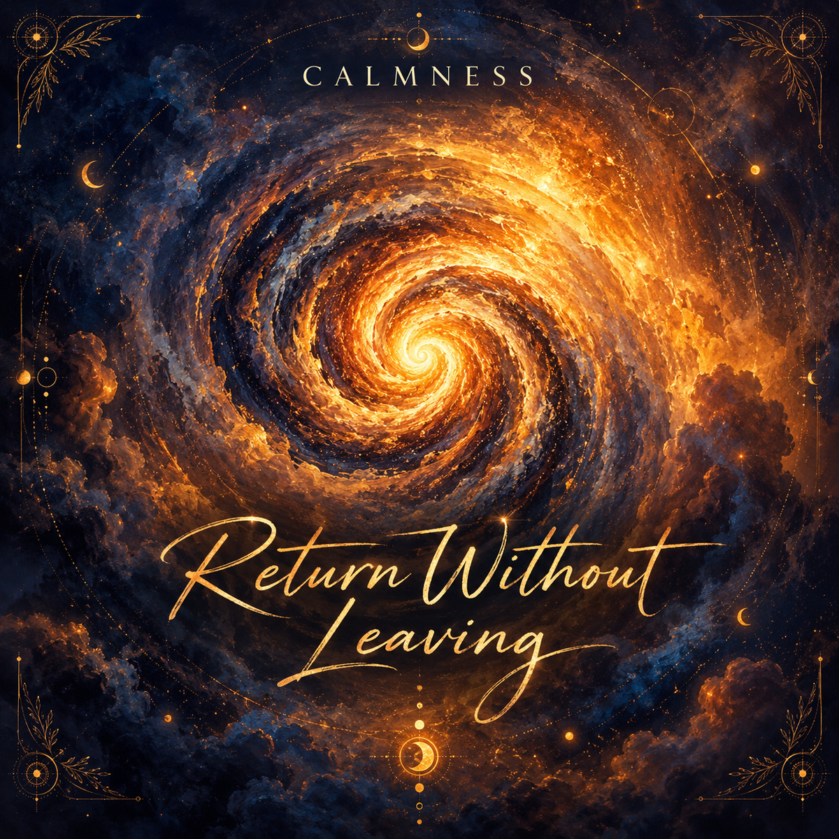 Return Without Leaving by Calmness album cover with golden spiral
